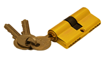Дверь Цилиндр для врезн. замка 60мм золото  3 кл.,ключ/ключ